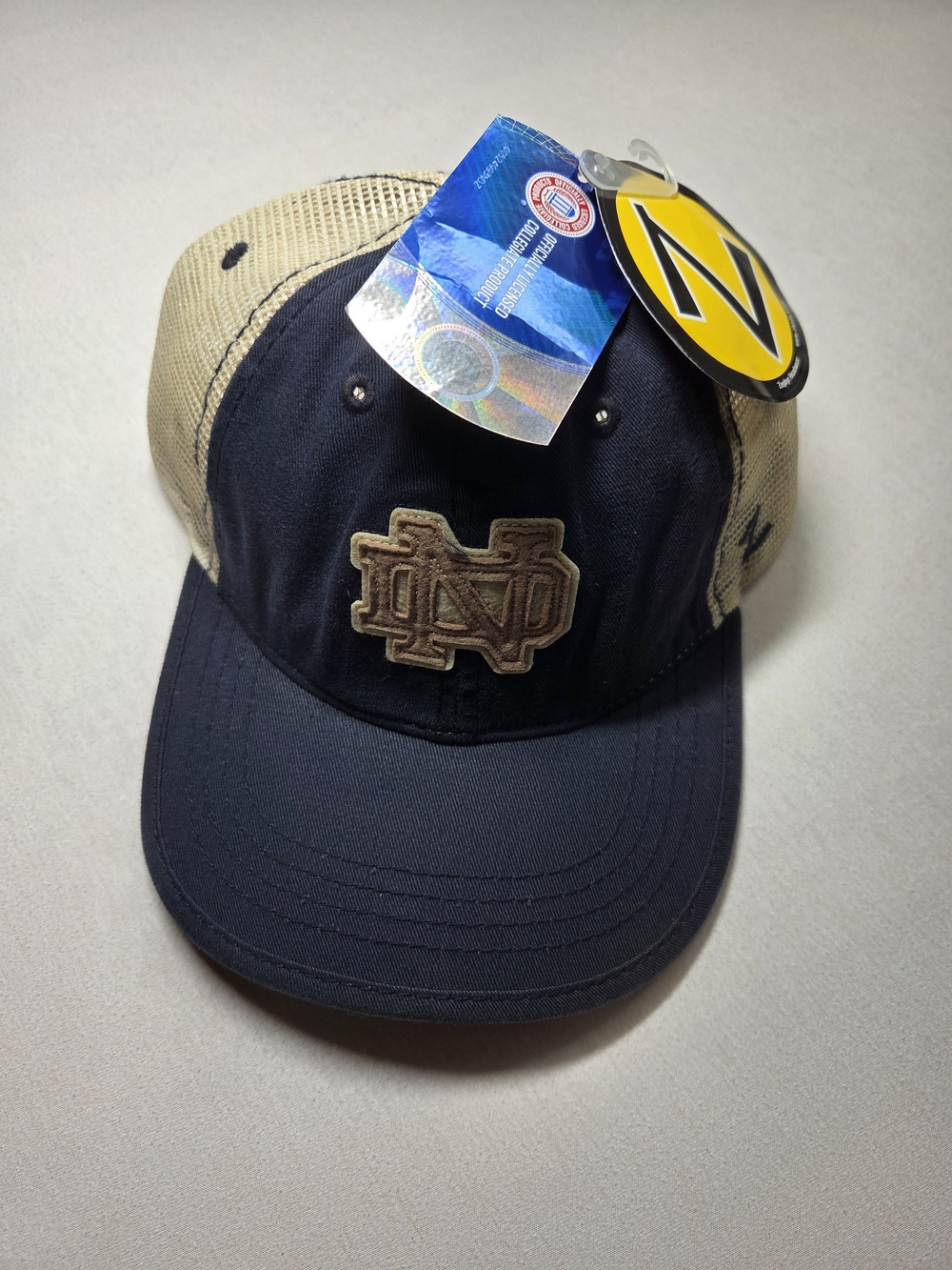 Zephyr Men's Navy and Tan Notre Dame Fighting Irish Trucker Cap